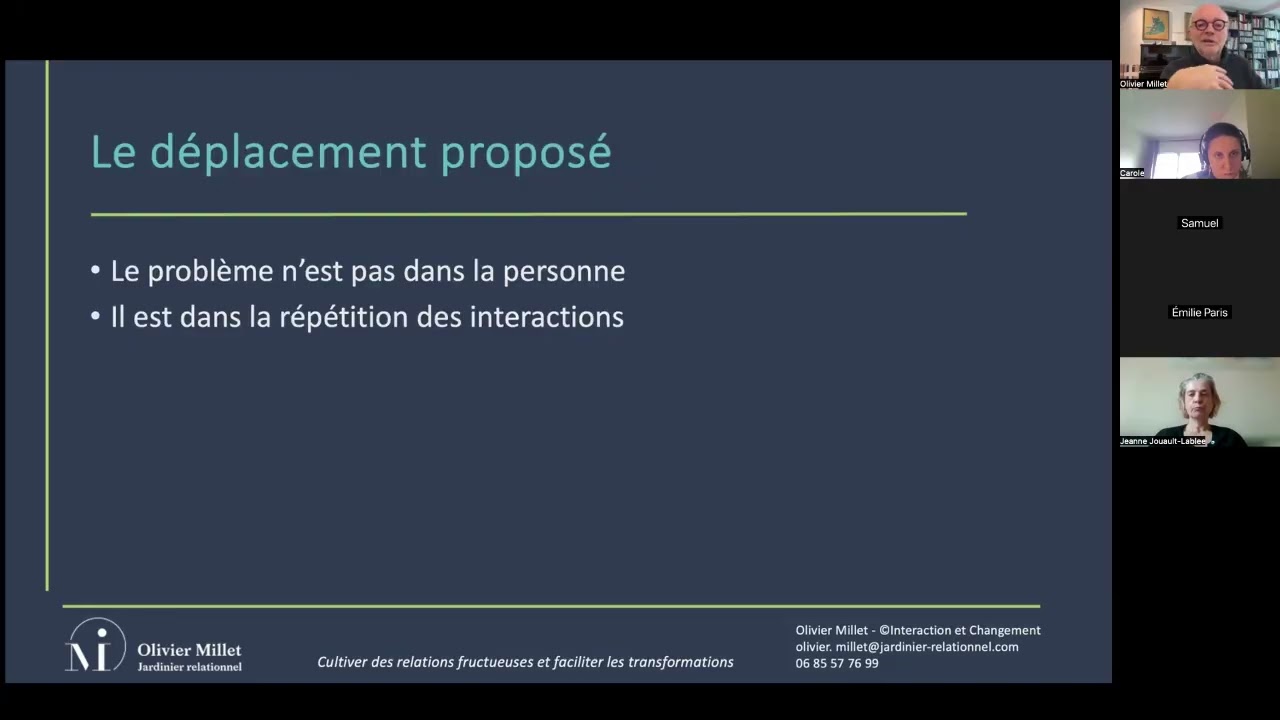 Replay webinaire coacher autrement Olivier Millet Interaction et Changement janvier26