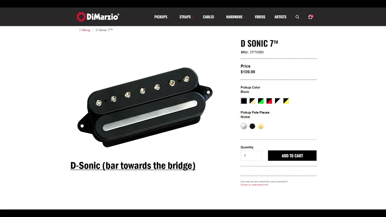 Ibanez V87 vs DiMarzio D Sonic vs DiMarzio D Sonic (install direction comparison)