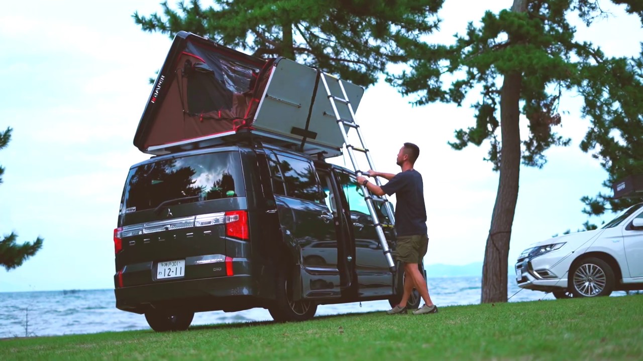 iKamper社製 ルーフトップテント『Skycamp』をデリカD:5とアウトランダーPHEVに装着しキャンプへGo!!