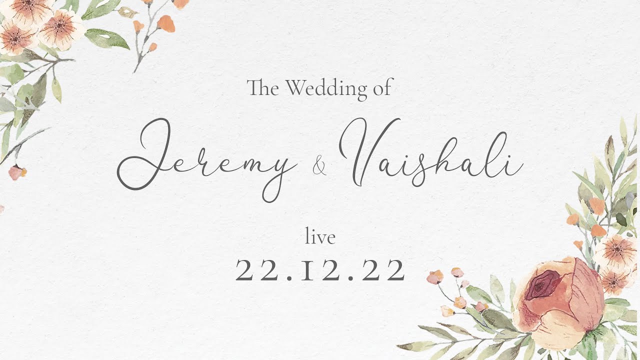 Wedding  Service of Jeremy & Vaishali | 22nd December  2022