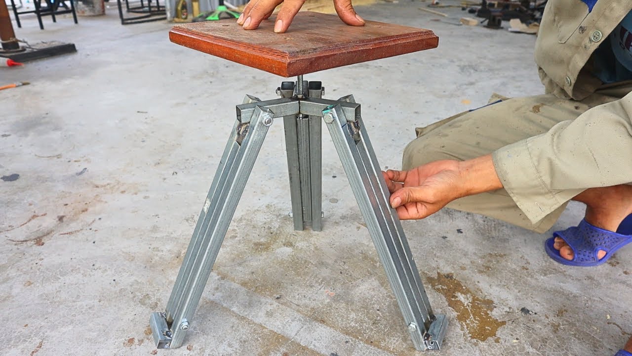 Great idea on how to make smart folding speaker stands and shelves foot / Diy smart metal