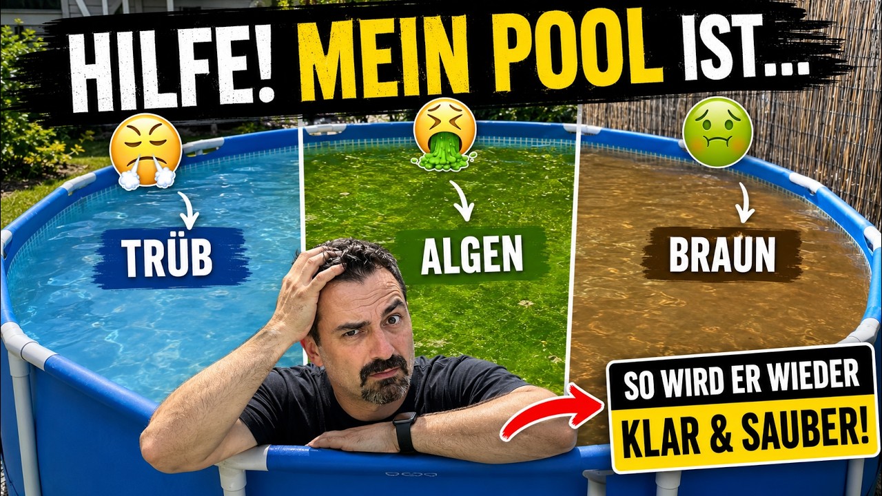 Hilfe meine Pool ist grün, braun, trüb, milchig - Was tun, wenn der Pool kippt!? 🤔