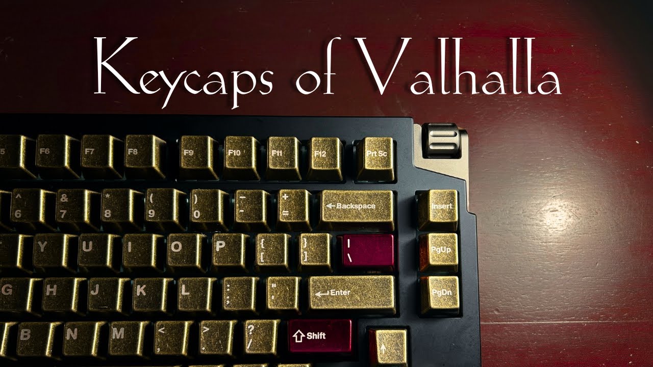 Awekeys Antique Viking keycaps in worn out weathered Gold design | Test Build & Review