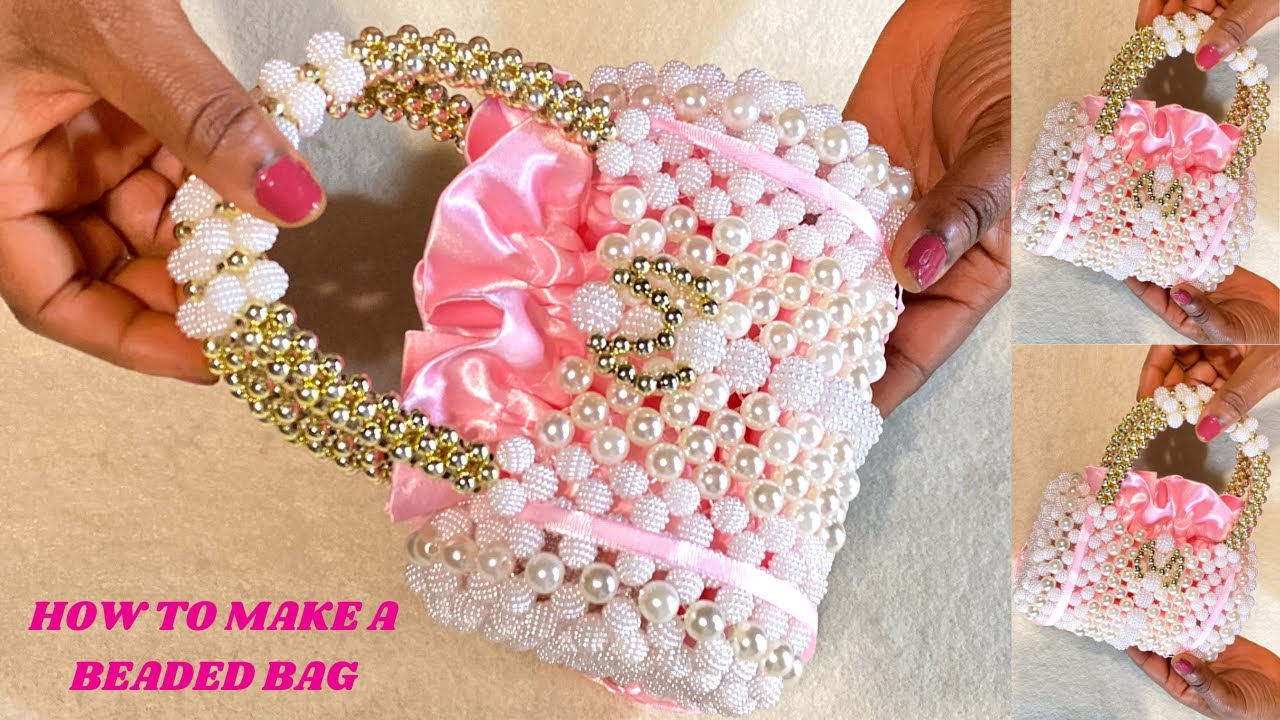 how to make a beaded bag/purse purse//bead bag tutorial /diy bead bag// bead bag making/bead clutch