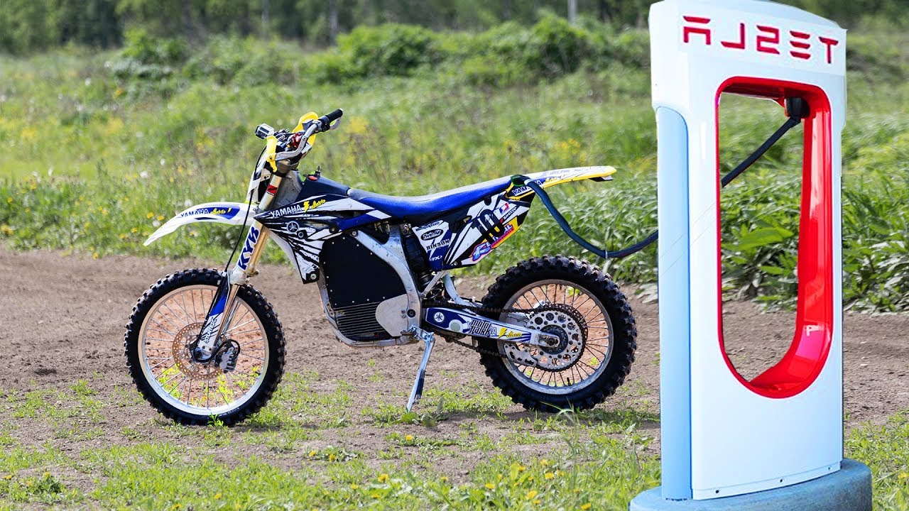 DIY electric Yamaha YZ250!  Wild electric power!