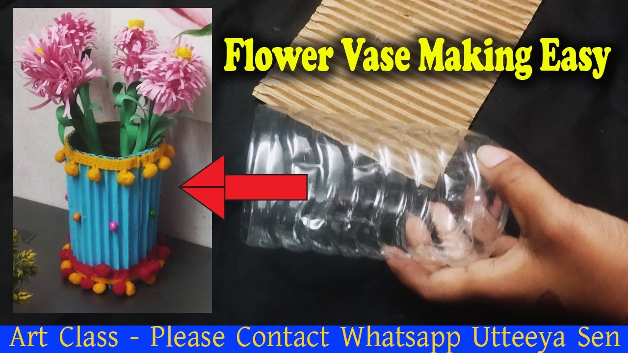 How to Make Flower Vase With Paper | how to make flower pot with paper | DIY Easy Paper Flower Vase