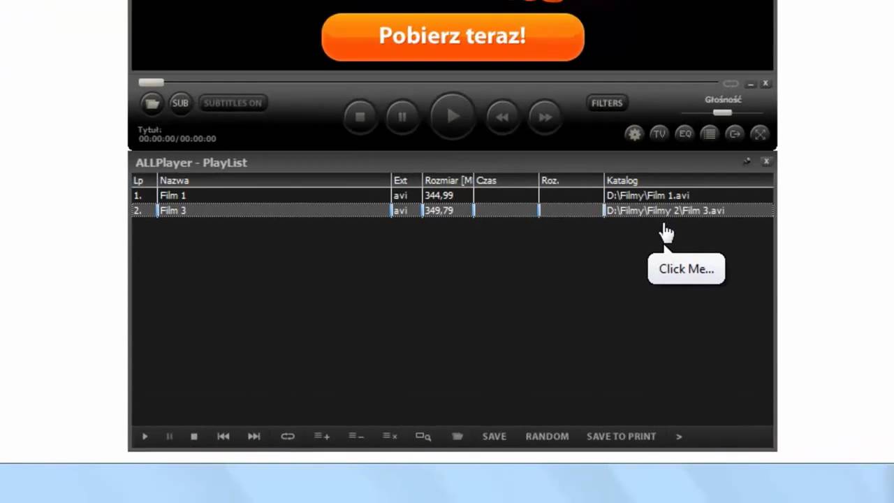 Jak utworzyć listę odtwarzania w programie ALLplayer?