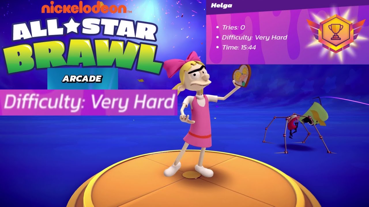 Nickelodeon All Star Brawl - Arcade Mode Gameplay with Helga (Very Hard)