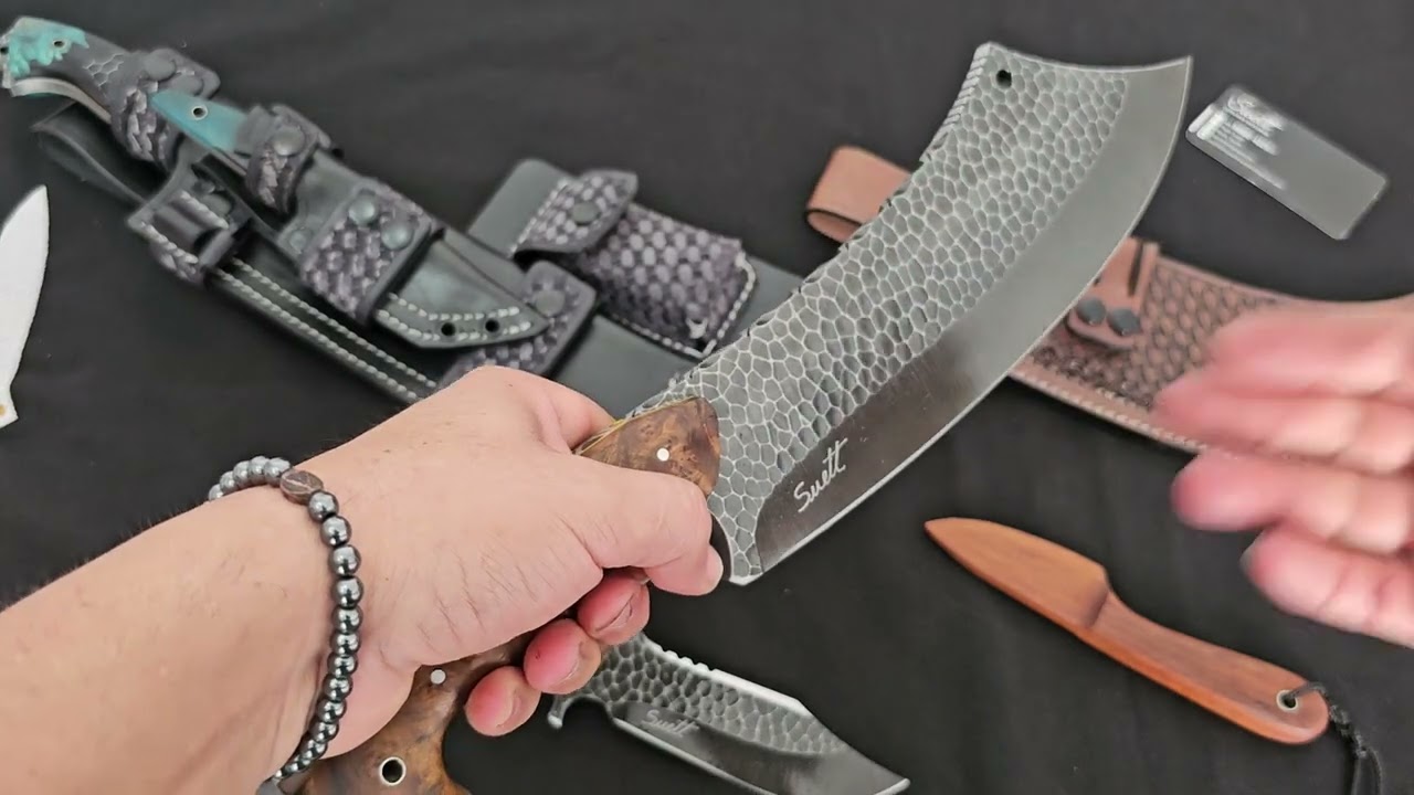 Cutelo Big Chefão....Conjunto Tróia + Zuba e Bico Do'corvo 2 bainhas....Cutelaria Suett