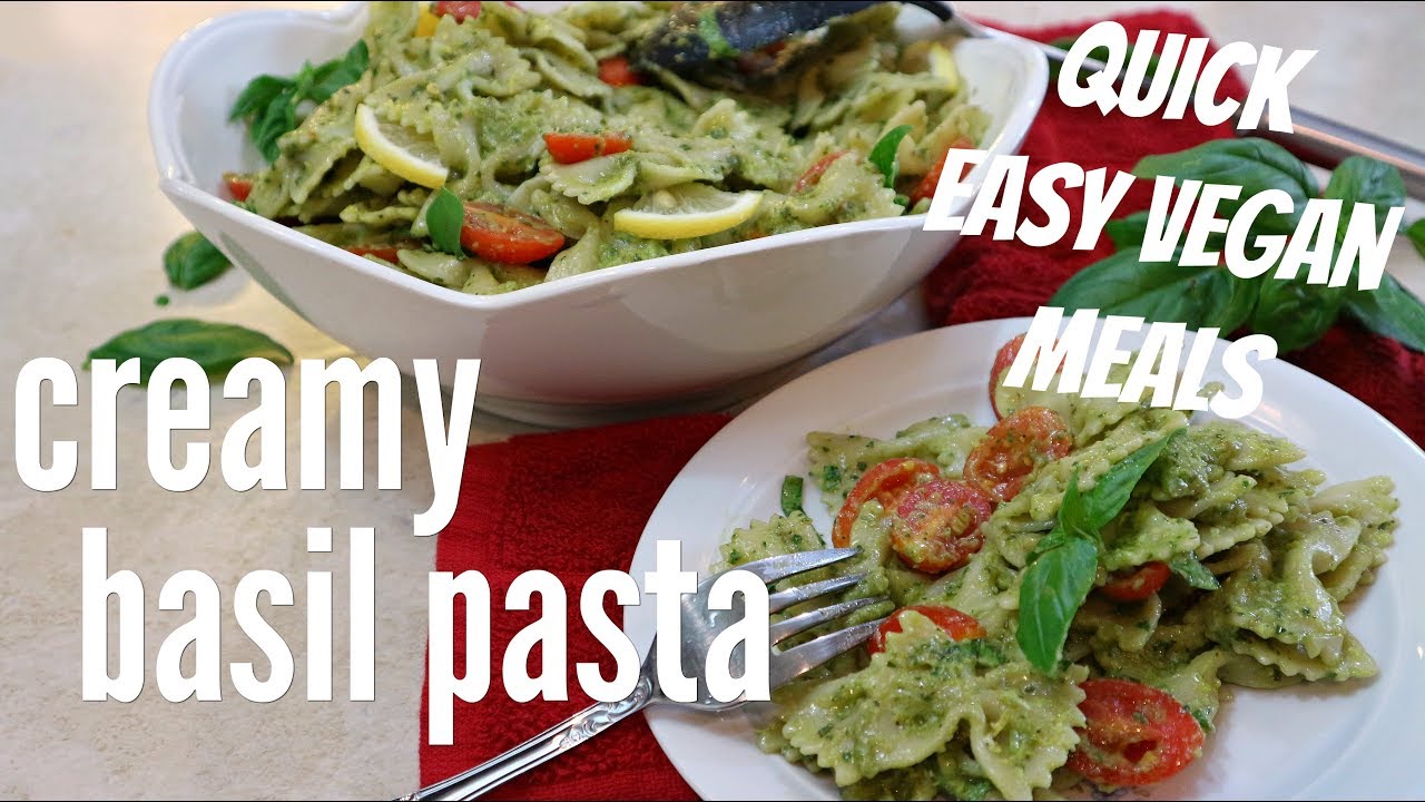 Creamy basil pasta | QUICK easy Vegan meals #2