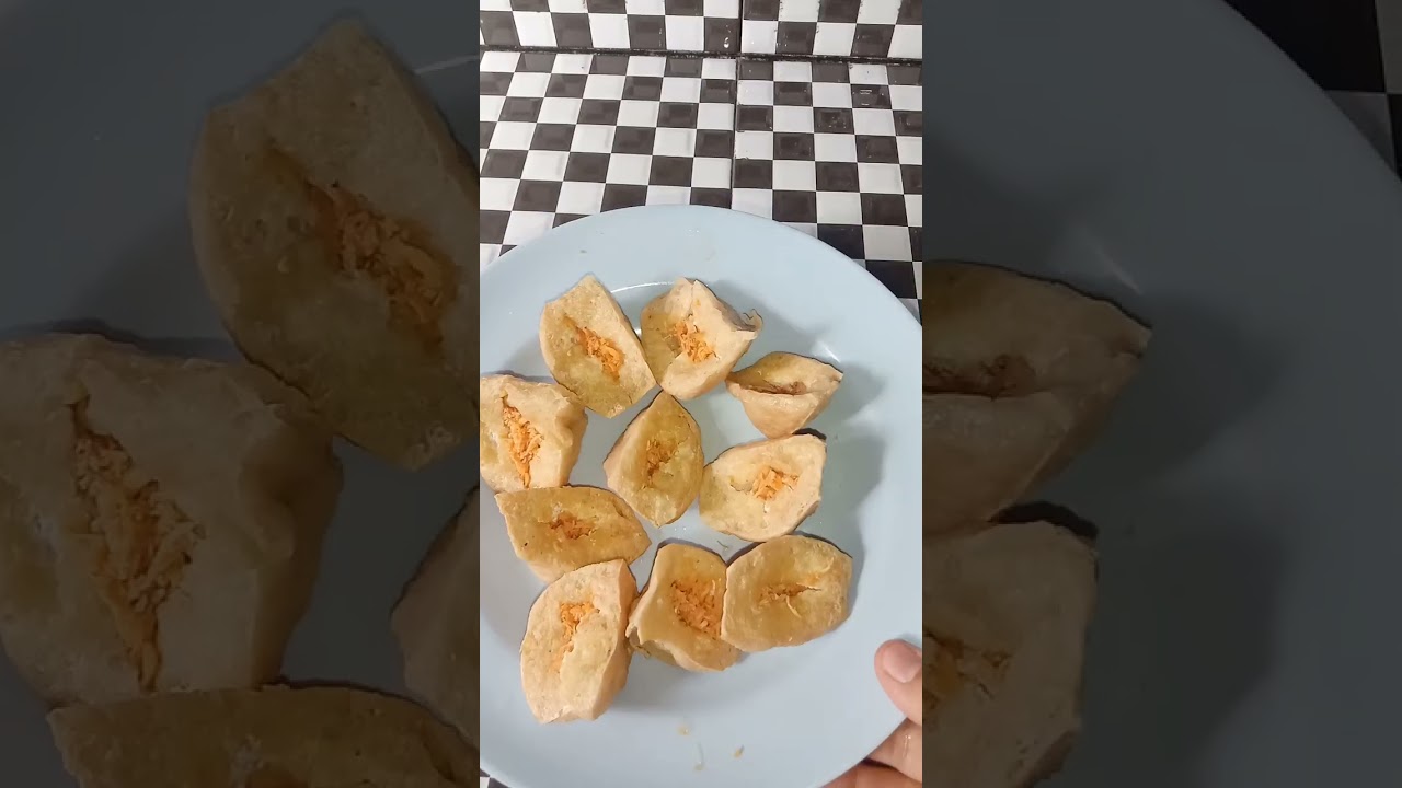 Membuat tahu isi ayam suwir pedas dan cocolan sambal petis