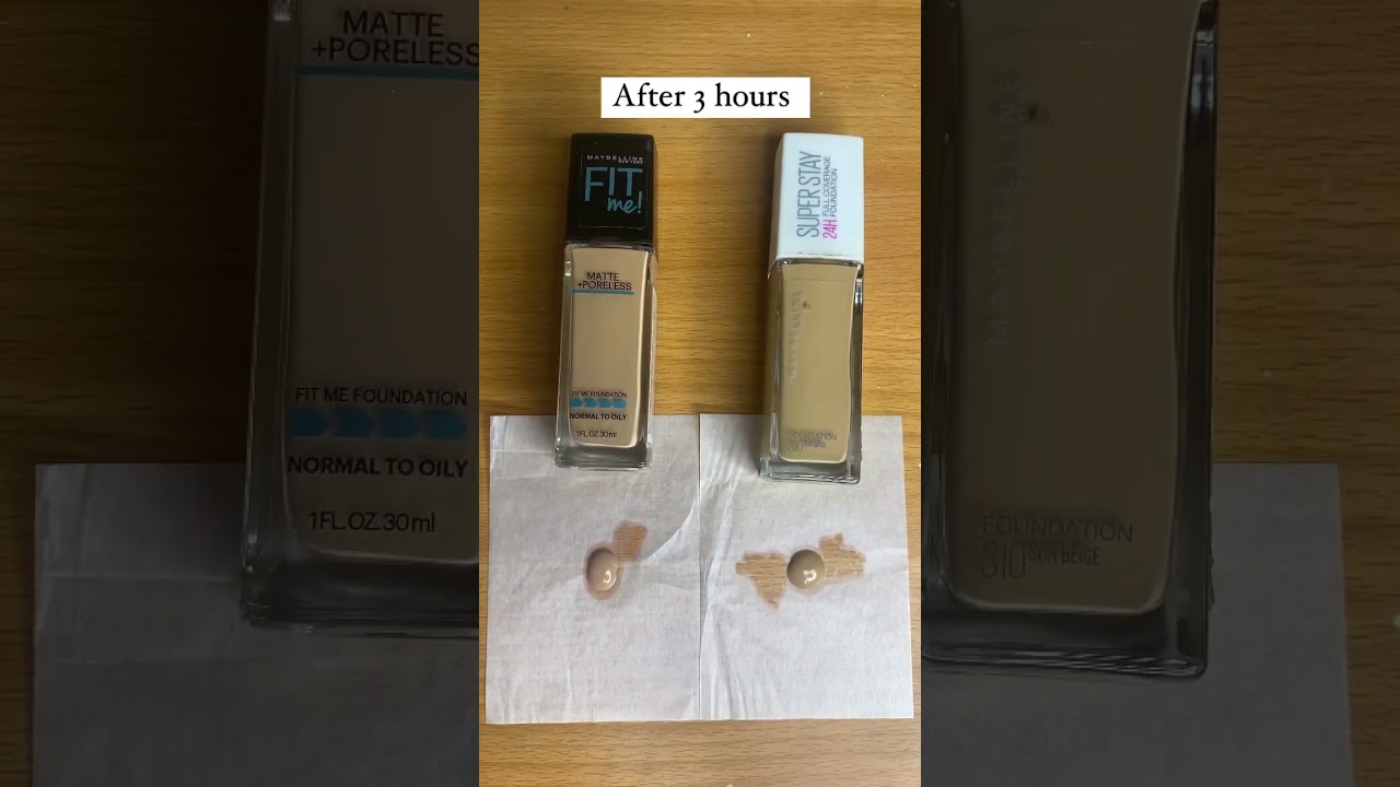 Oil test between maybelline fit me and maybelline superstay❤️ #maybelline #maybellinefoundation