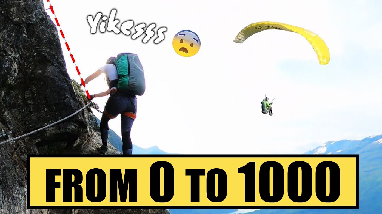 POV CRAZY FERRATA PARAGLIDING Norway  🇳🇴 🪂 0m to 1000m 🤯