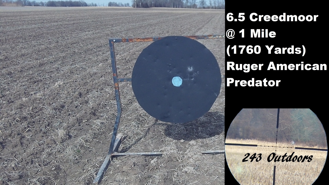 6,5 Кридмур на 1 миле (1760 ярдов) Ruger American Predator