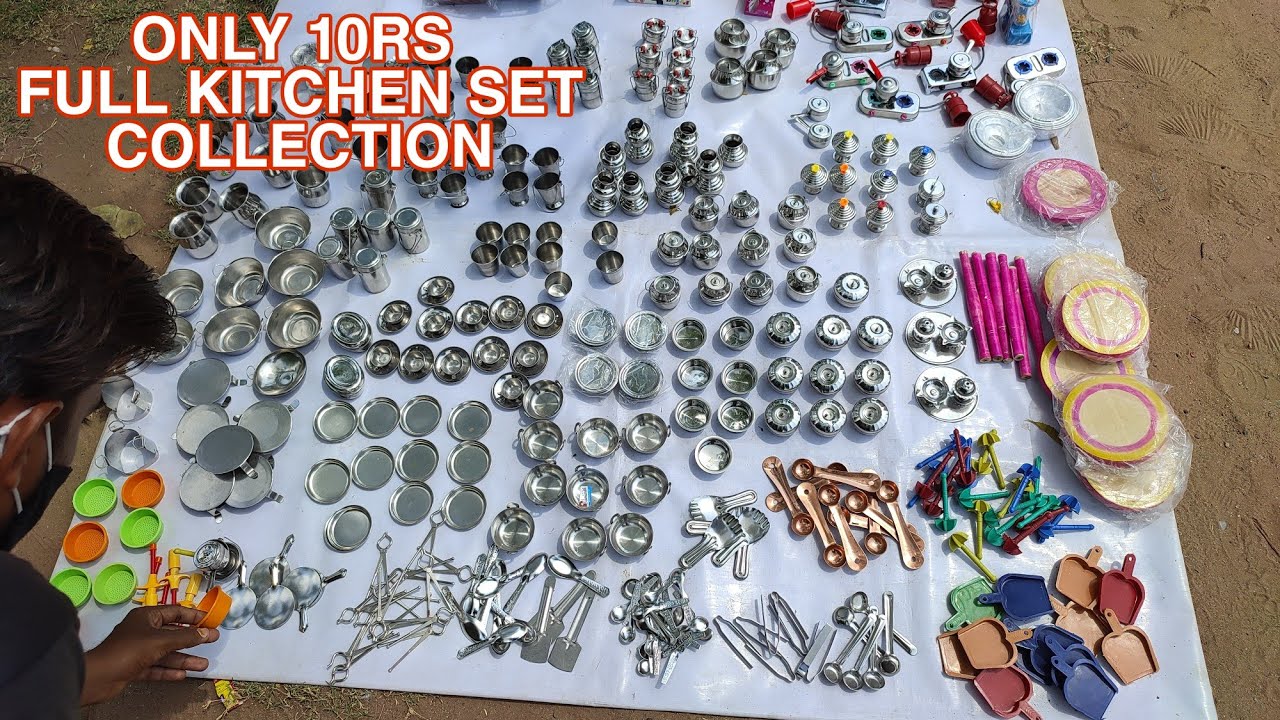 Mini Kitchen Real Utensils Collection Kitchen set | Only 10rs one Peace | Steele Cooking Set #02