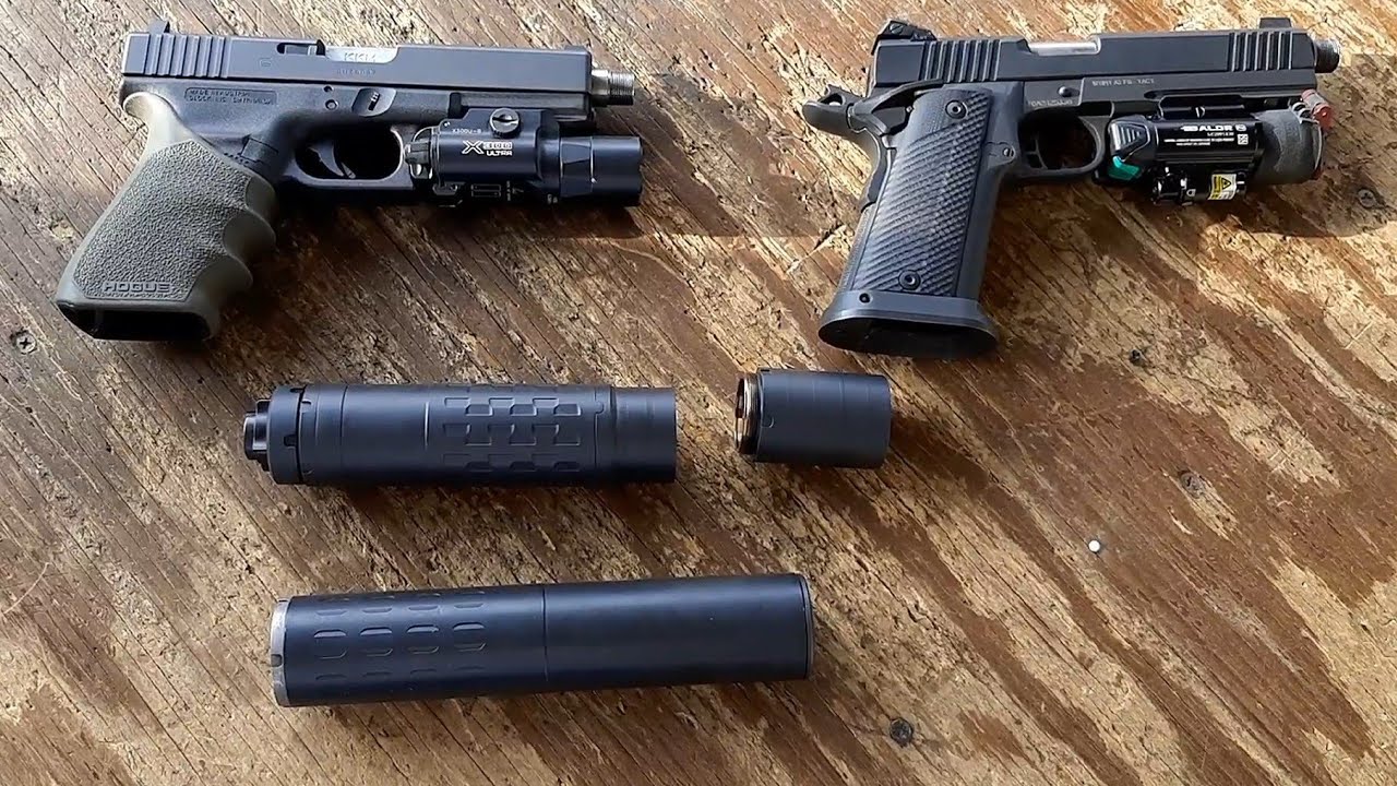 SilencerCo Hybrid 46M vs Hybrid 46 Noise Test Part 1: Pistol, Subsonic