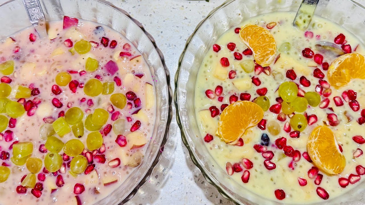 Fruit Custard | 2 Flavoured fruit Custard | Cook with nandu