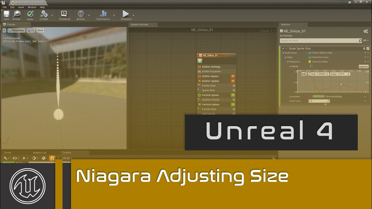UE4 - Niagara Adjusting Size