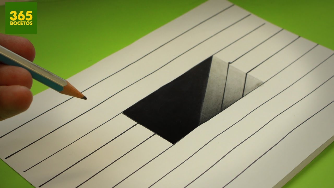 INCREIBLE TRUCO  - Como dibujar un hoyo en 3D paso a paso - How to draw a 3d hole
