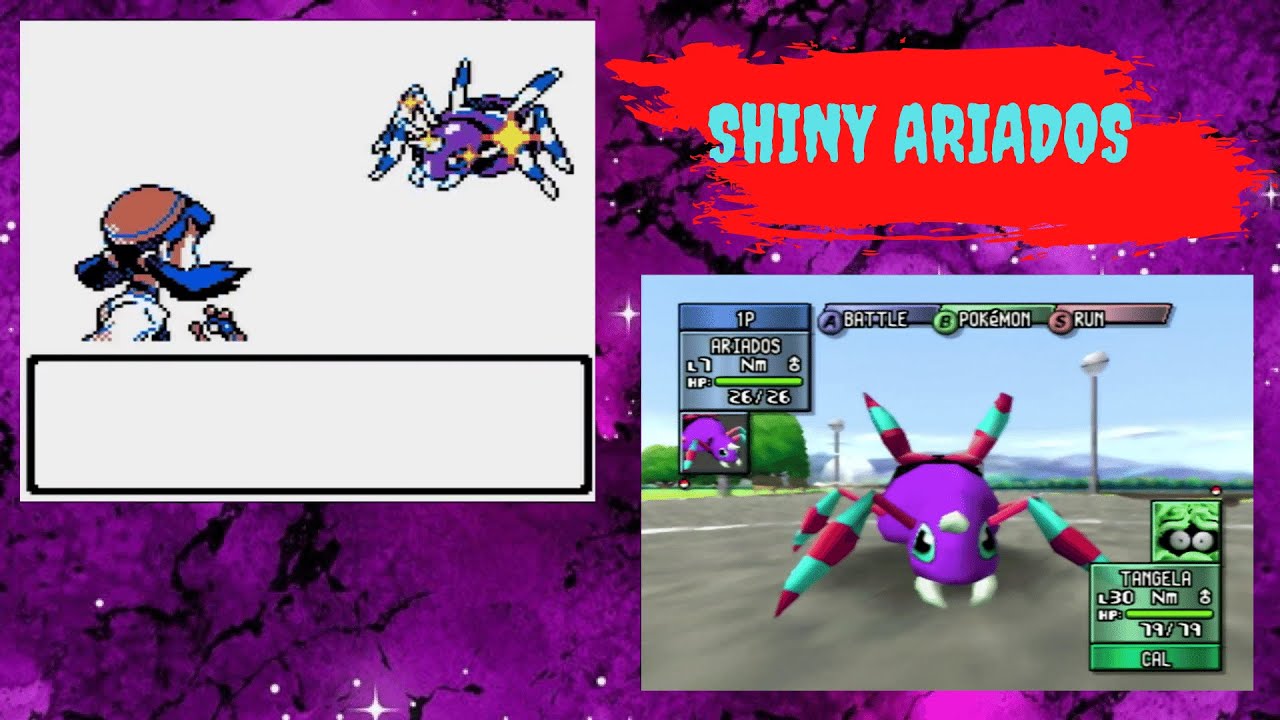 Live Shiny Ariados in Pokemon Crystal