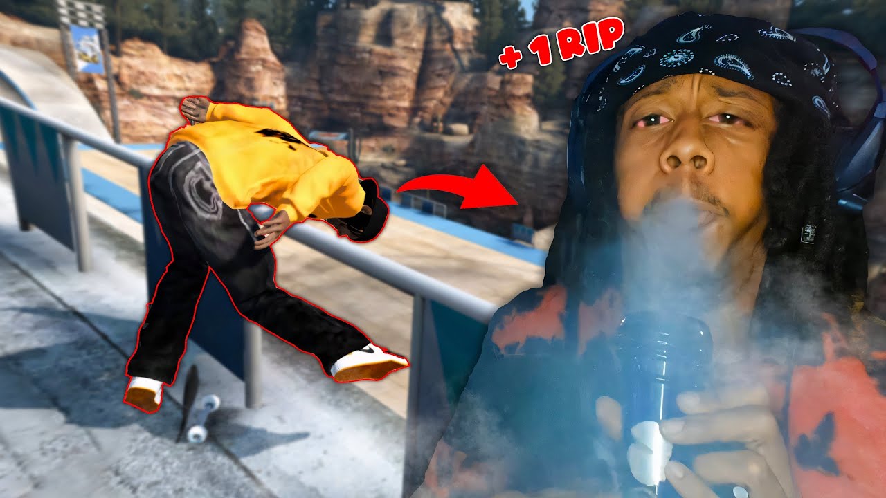 Skate 3 But Every Bail = Bong Rip... (I threw up)