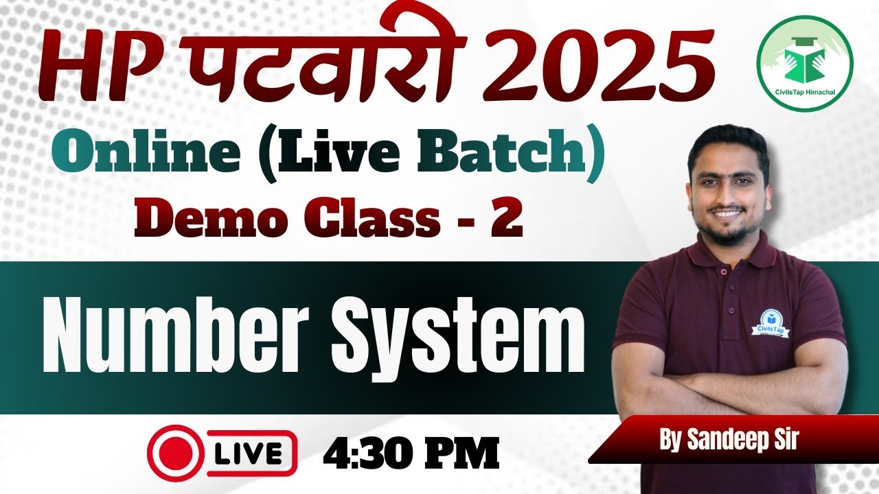 HP Patwari 2025 Online (Live Batch) | Demo Class-2 | Number System | By Sandeep Sir | Civilstap