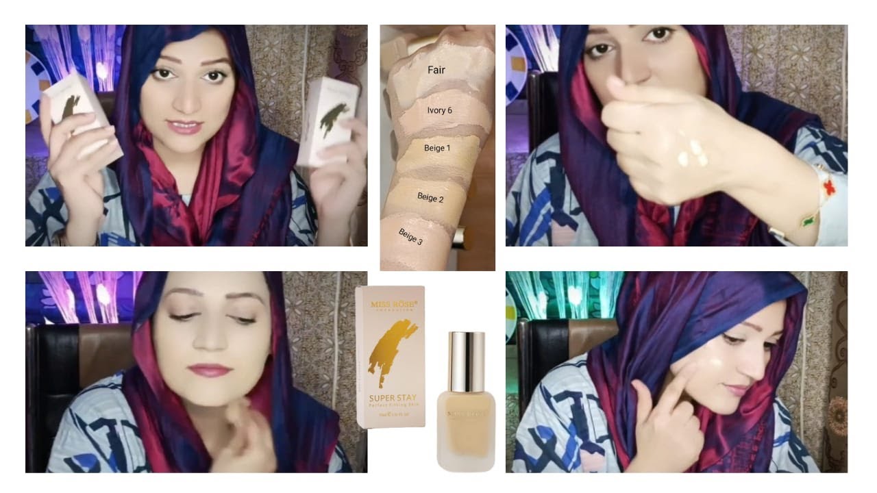 Miss Rose Superstay Foundation| All Swatches+Live Demo | Find Your Perfect Shade For Online Shopping