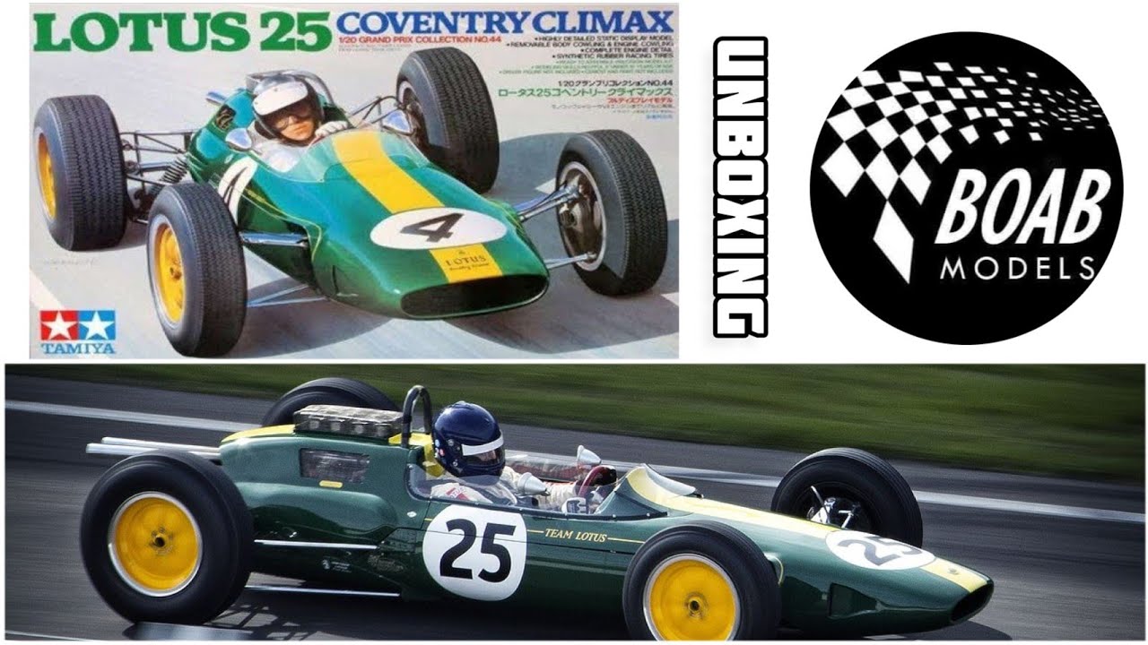 Lotus 25 Coventry Climax - Unboxing the 1/20 Scale Tamiya F1 Model kit