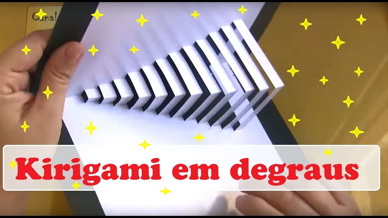 COMO FAZER CARTÃO KIRIGAMI EM DEGRAUS