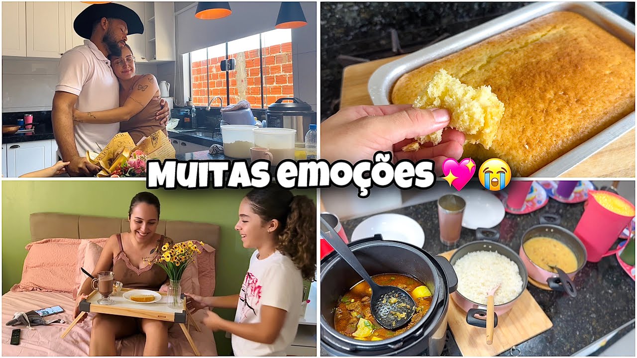 RECEBI CAFÉ NA CAMA, CARNE DE PANELA DELICIOSA, MELHOR BOLO DE LARANJA + GANHEI FLORES ME EMOCIONEI
