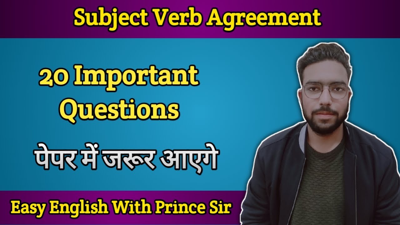 20 Most Important Questions || Subject Verb Agreement || Easy English With Prince Sir ||SSC,Airforce