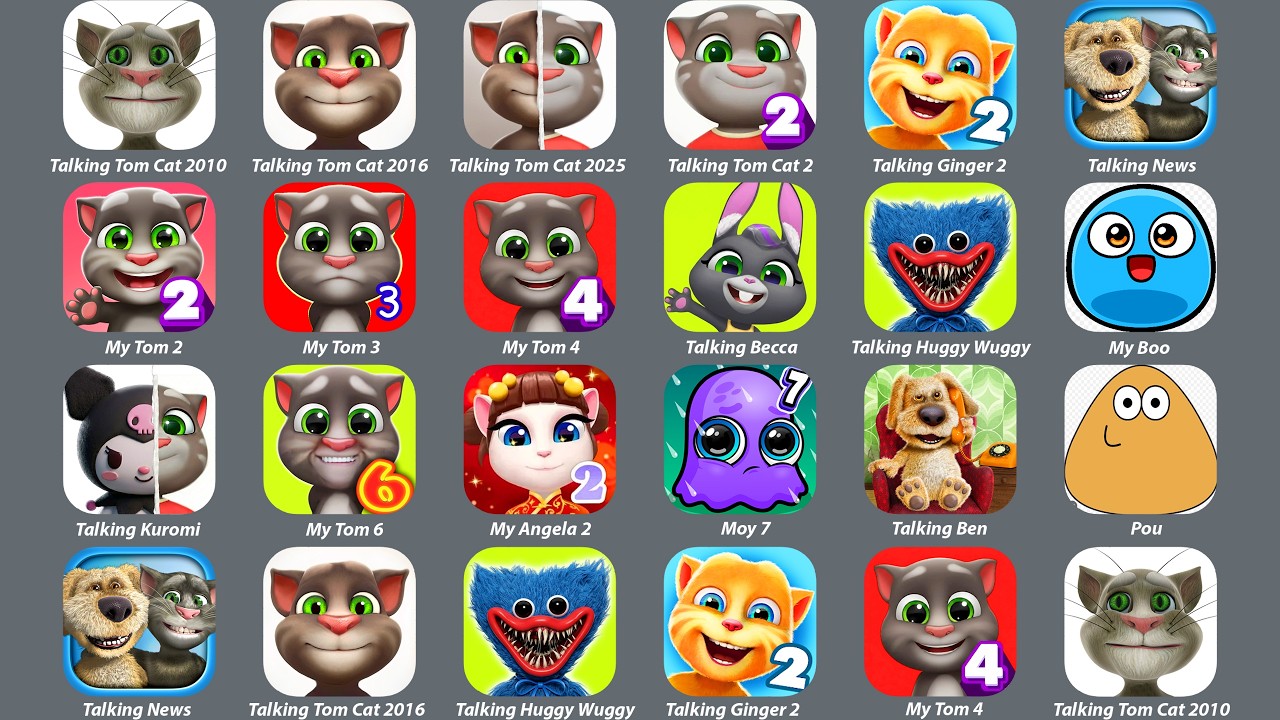My Tom 2,My Tom 3,My Tom 4,My Tom 5,My Tom 6,Talking Tom,Talking Tom Cat 2025,Talking Becca,My Boo
