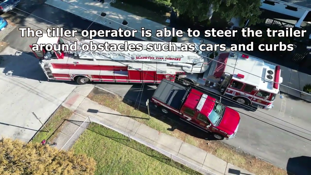 Norristown Fire Department - 100-foot tiller ladder truck demonstration (No Audio)