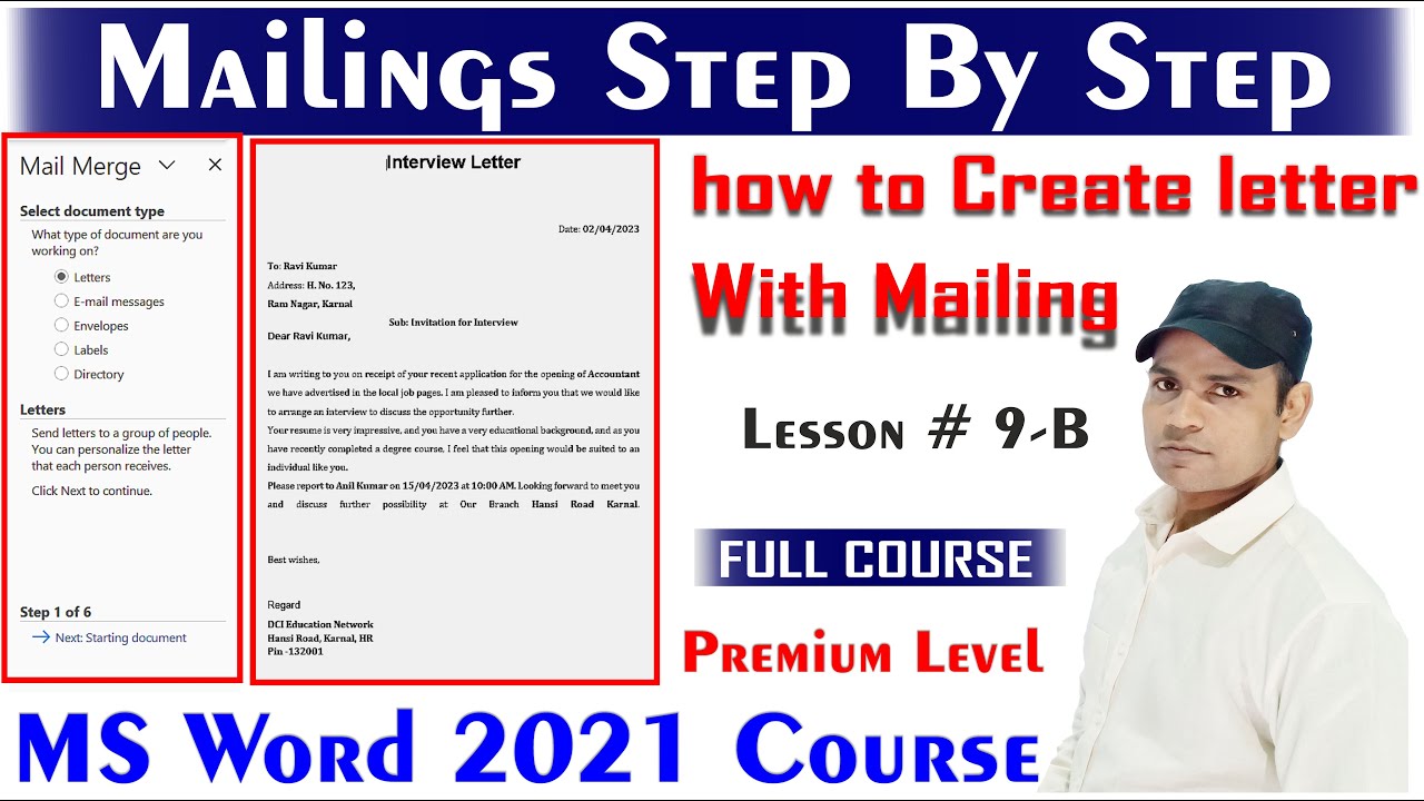 Mail Merge Step By Step in MS Word 2021 | mail merge in word invitation | Hindi