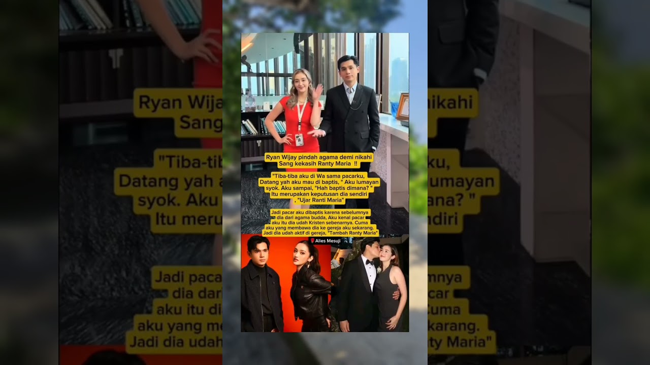 Ryan Wijay pindah agama demi nikahi pacarnya Ranty Maria 