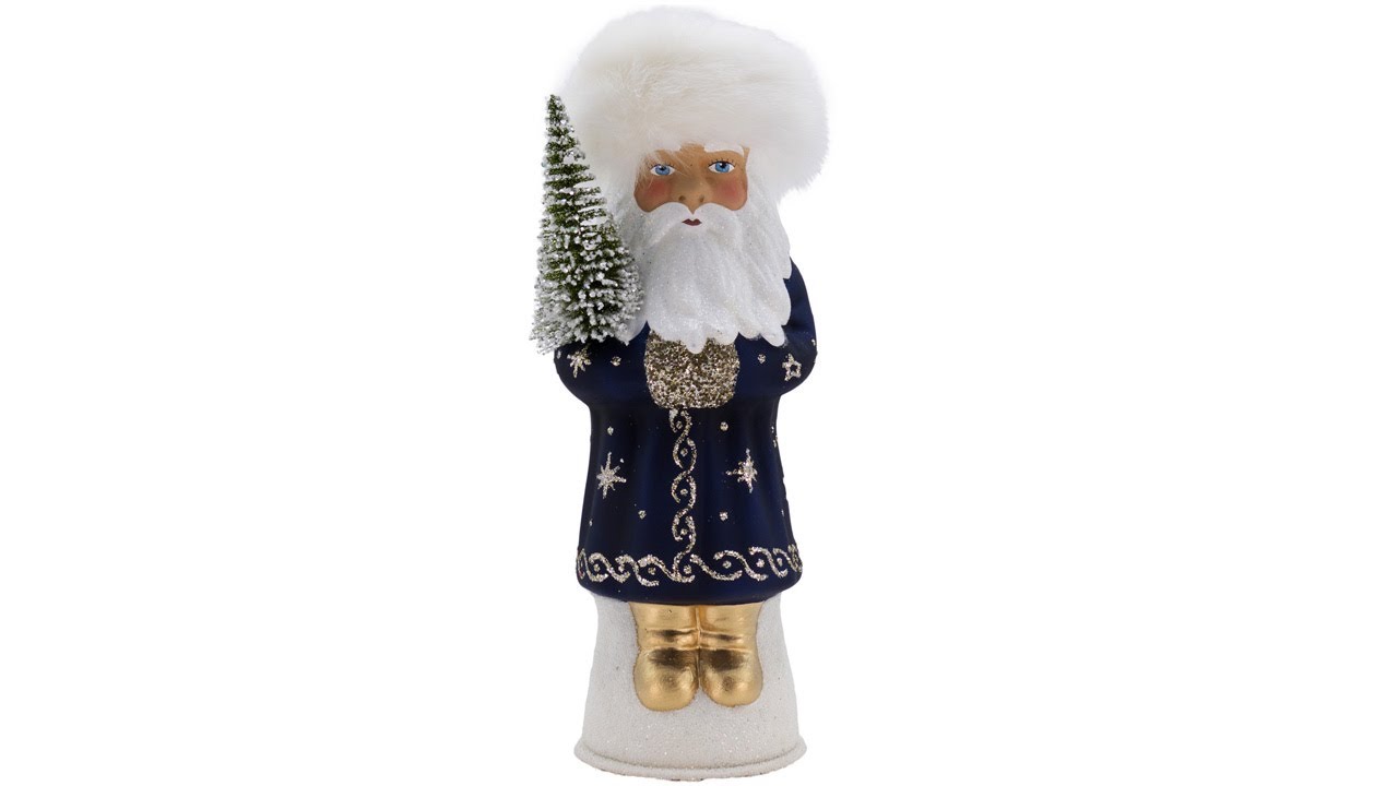1431-2 Dark Blue with Gold Trim and Boots Santa from Ino Schaller