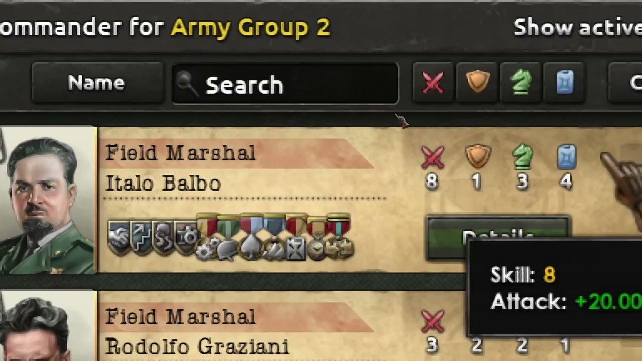 Bonificadores ocultos de los rasgos de personalidad de nuestros Generales en HoI4