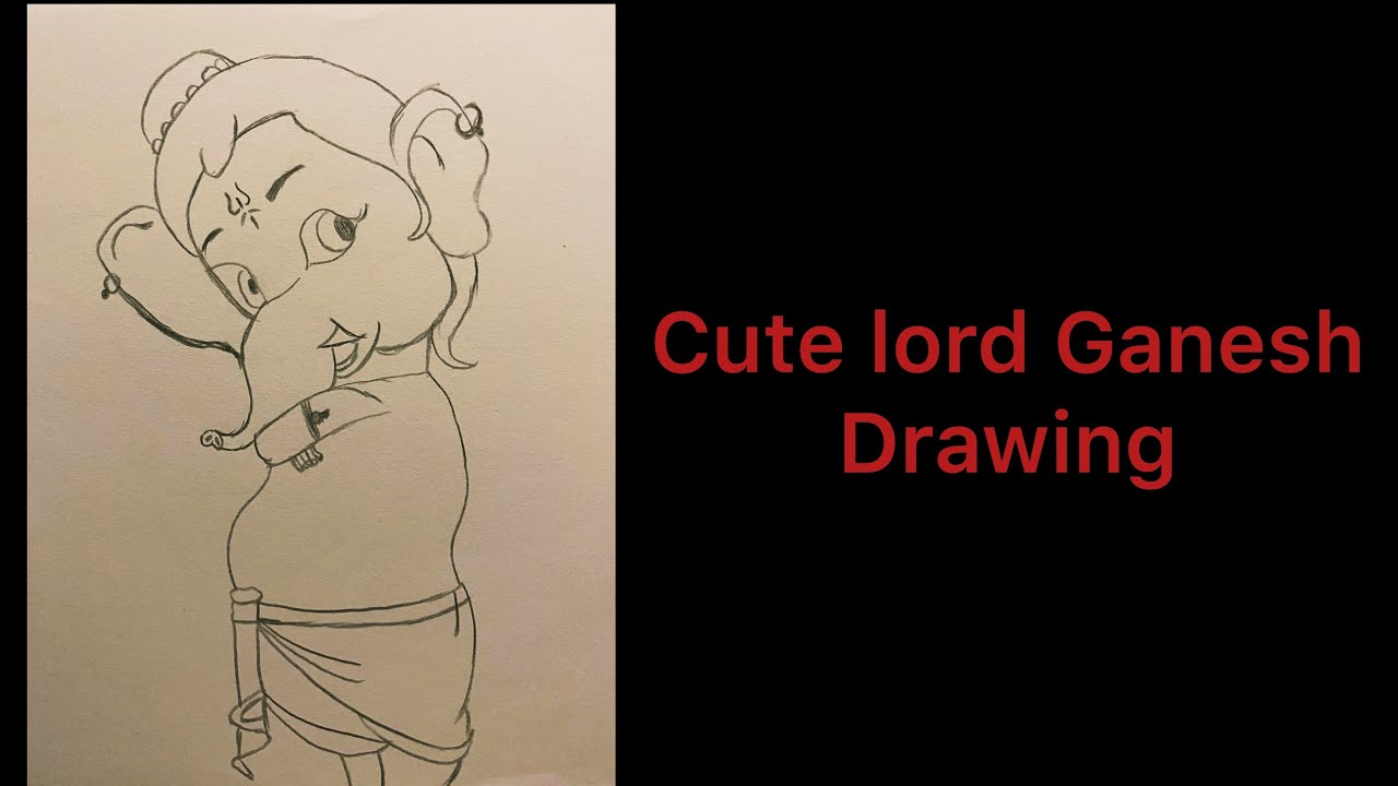 Pencil drawing of Baal Ganesha/easy Baal Ganesh drawing/Ganesh chaturthi special drawing
