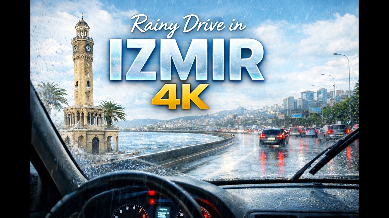Rainy Day Drive in Izmir, Turkey 🇹🇷 - 4K Driving Tour from Konak to the Outskirts