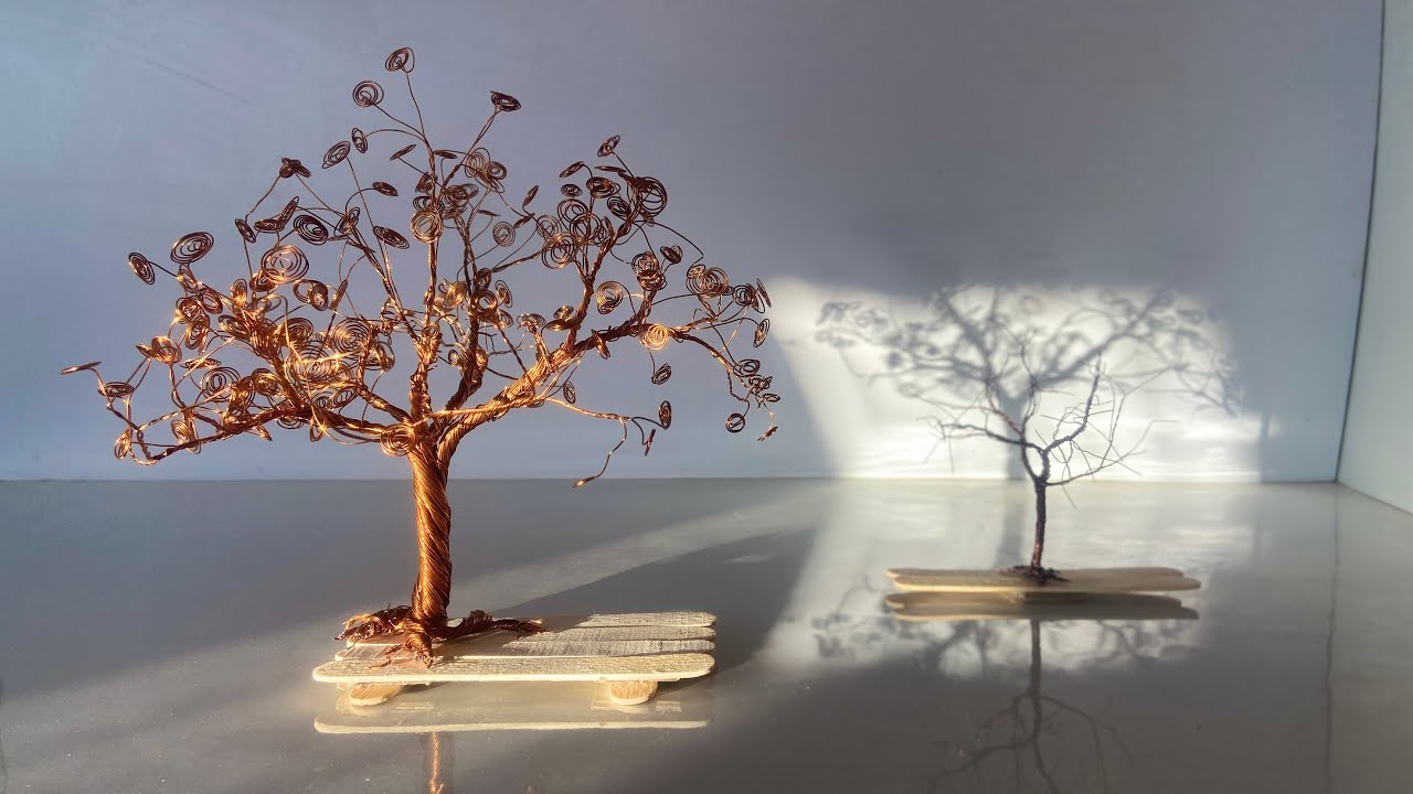 Aluminium wire tree 🌳 // super aesthetic room decor idea // very easy to make #youtube #craft #viral