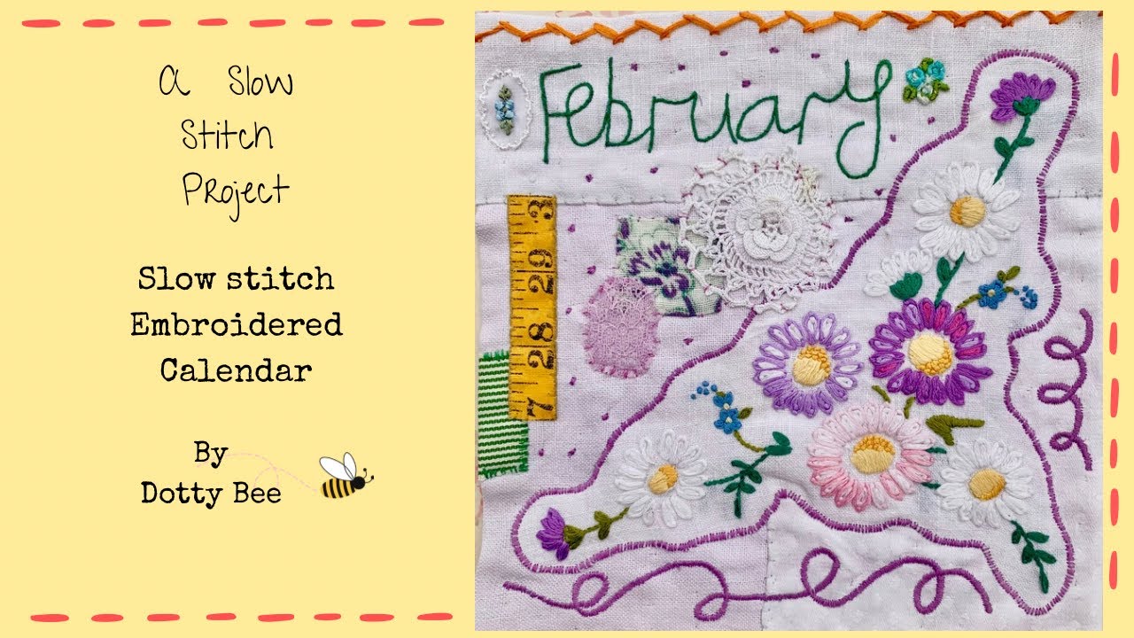 February Slow Stitch-along #embroidery #textileart 