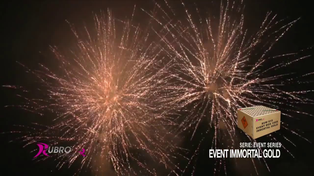 Event Immortal Gold 100-Schuss-Feuerwerk-Batterie von Rubro