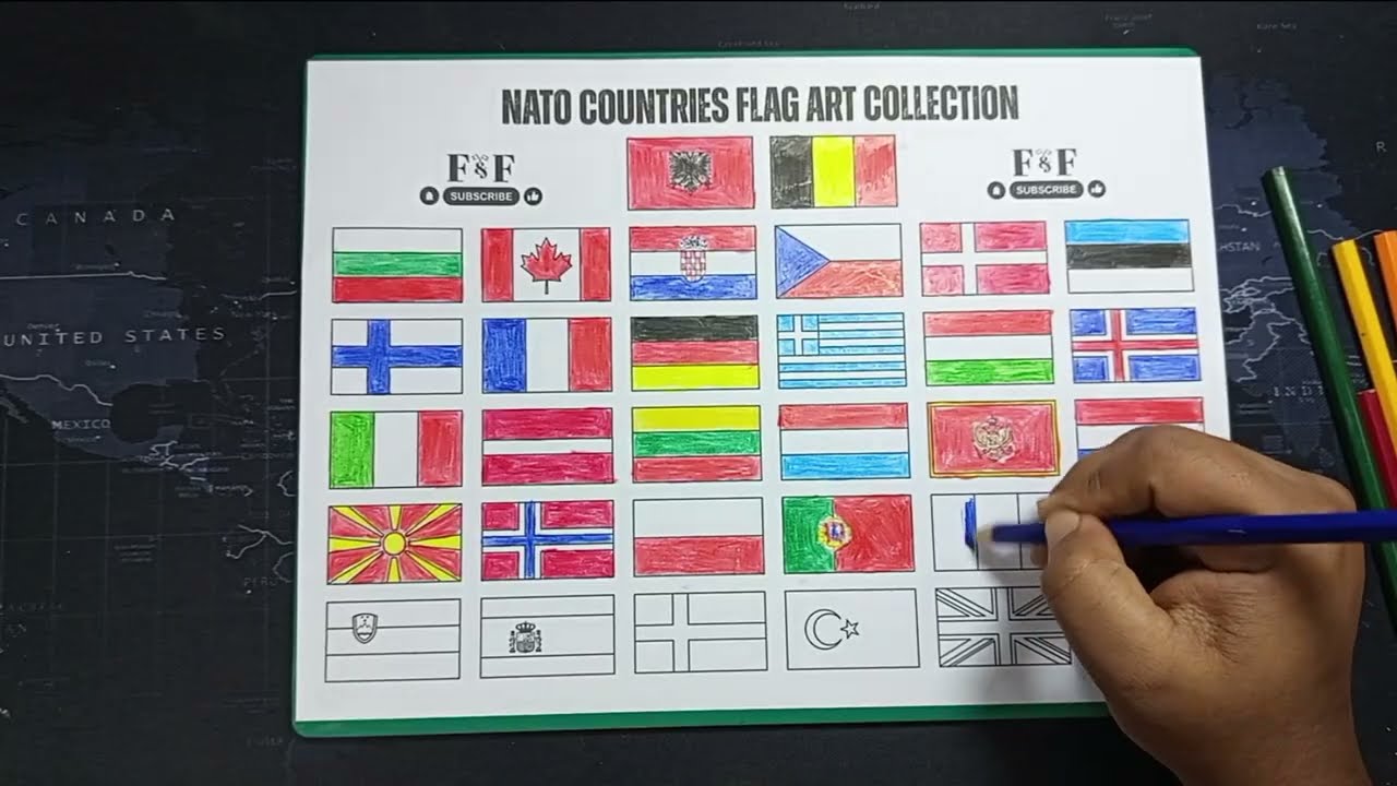 All NATO Member Flags in Creative Flag Art Style!Hand-Drawn Flags | Flag & Flag