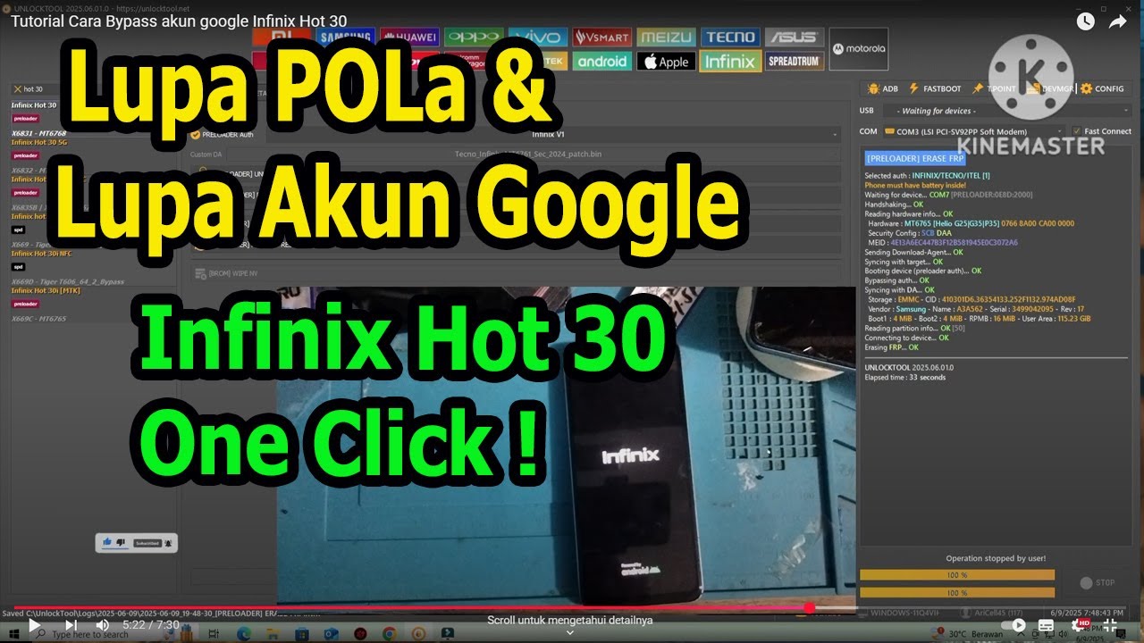 Tutorial Cara Bypass akun google Infinix Hot 30