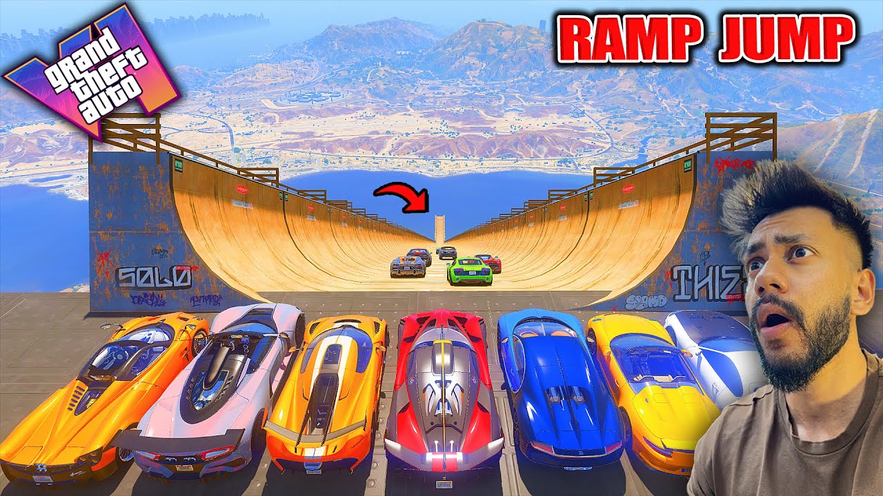 GTA 5 SUPERCARS EXTREME RAMP JUMP |ABHISHEKKZ GAMING