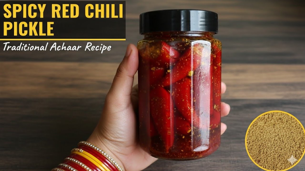 मोटी लाल मिर्च का भरवां बनारसी अचार | stuffed Red Chilli Pickle I Lal Mirch ka Achaar#LalMirchAchar 