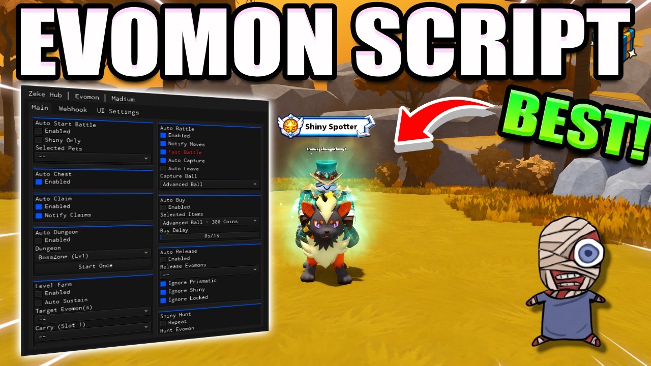 ЛУЧШИЙ скрипт для EVOMON в Roblox! &mdash; Мгновенная ловля, мгновенный бой, авто-шайн, авто-фарм и мно...