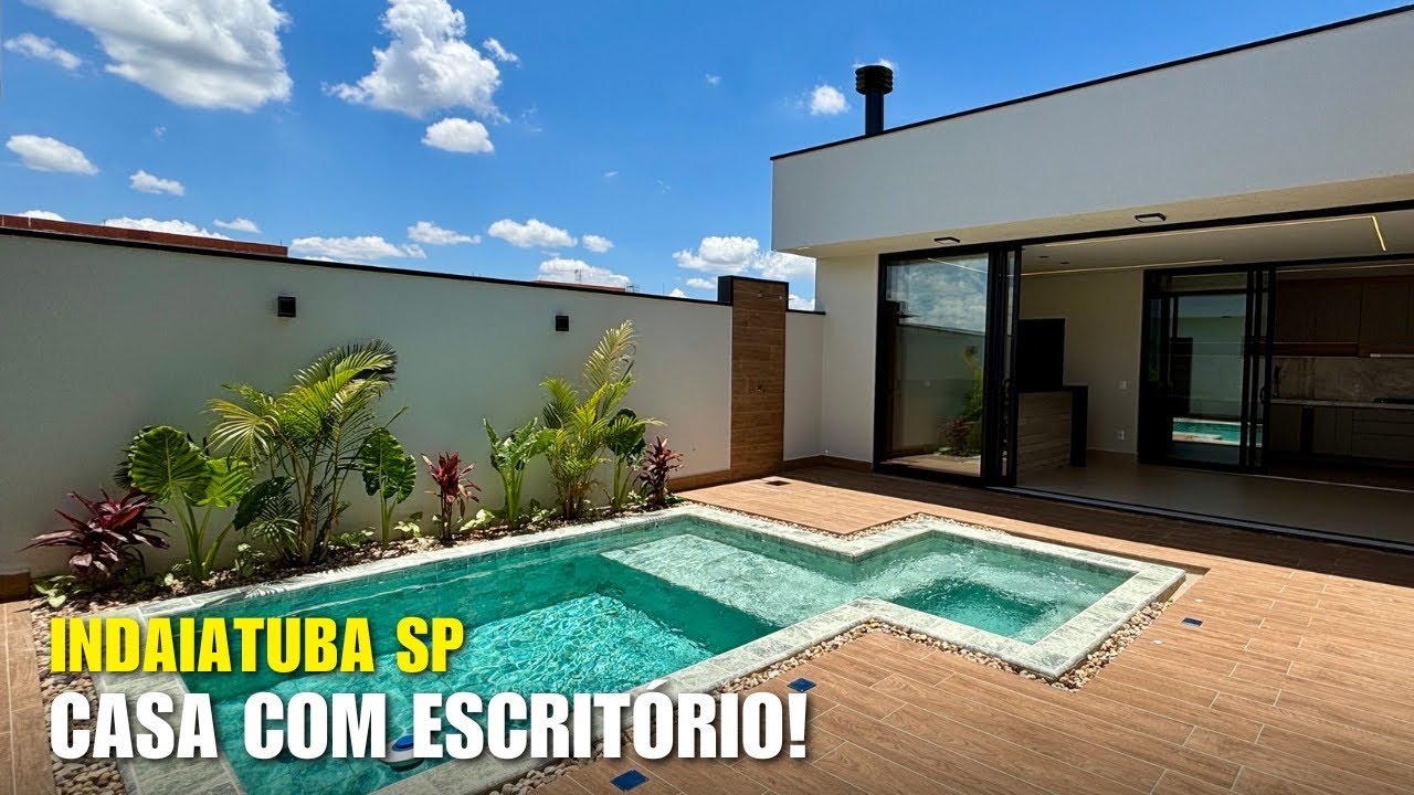 Você Precisa Conhecer Essa Casa de Térrea  - Piscina | Escritório | Fotovoltaica em Indaiatuba/SP 