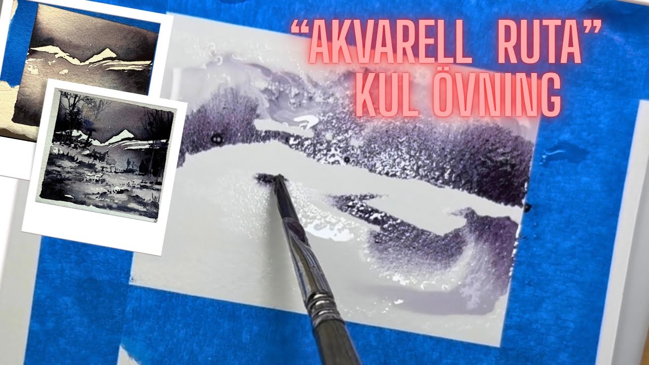 Akvarell &ouml;vning &rdquo;Enkel liten ruta&rdquo;