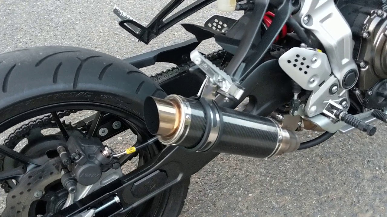 MT07 turbo sound with optional carbon muffler.